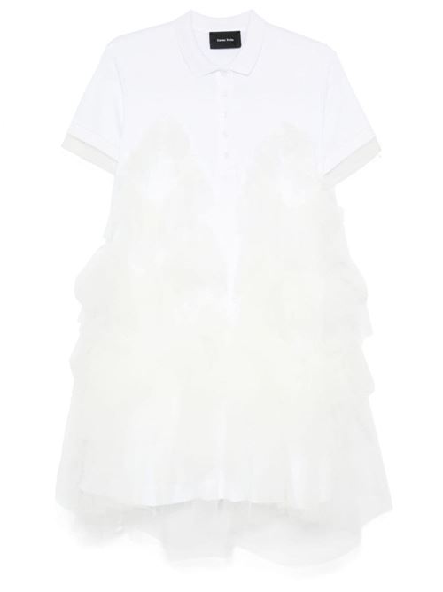 White cotton jersey tulle panels dress Simone Rocha | 73030553WHITE/IVORY